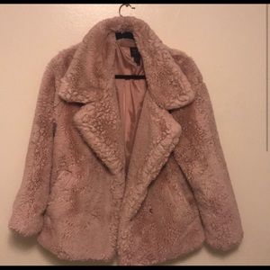 Blush Pink Faux Fur Coat